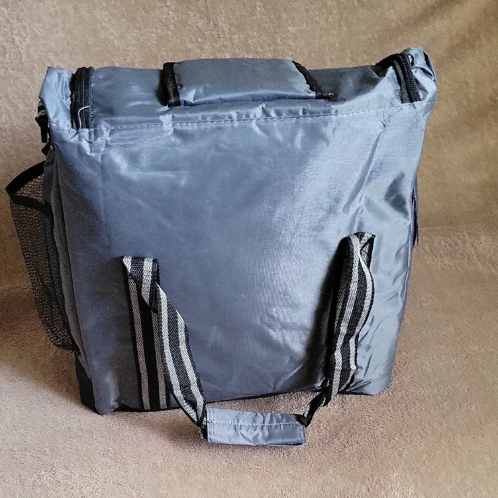 Large Gray Insulated Tote Bag